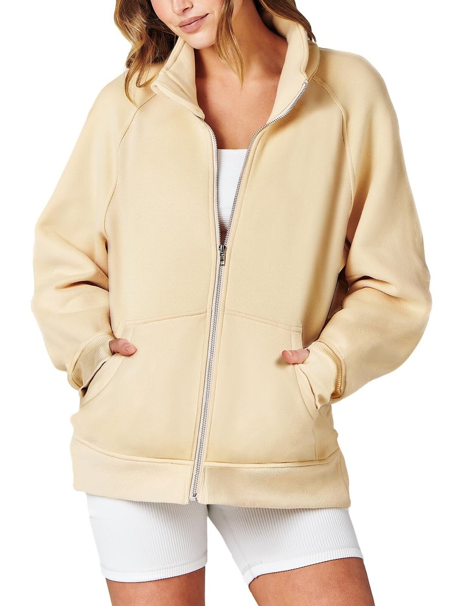 Caracilia Women's Oversized Sweatshirt Jacket small