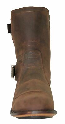 Bottes Cowboy Grinders Route 66 – Cuir Marron, Bouts Pointus, Fermeture éclair – Homme