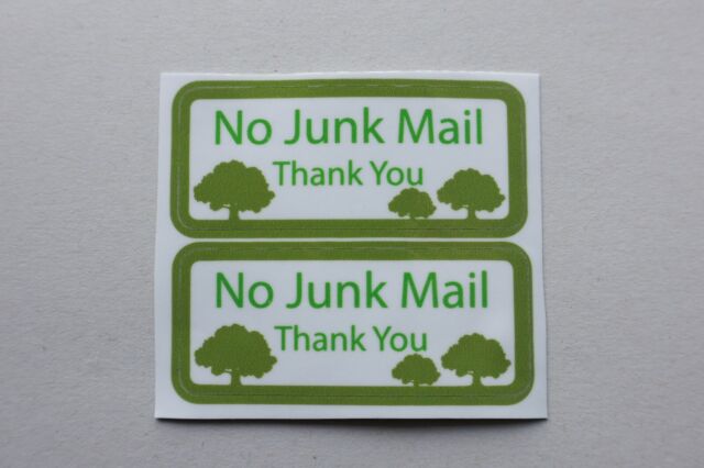 Weather-proof Vinyl cut No Junk Mail sticker