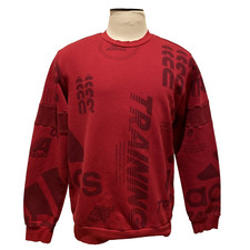 ADIDAS Training Mens All Over Print Red Sweatshirt Jumper Large