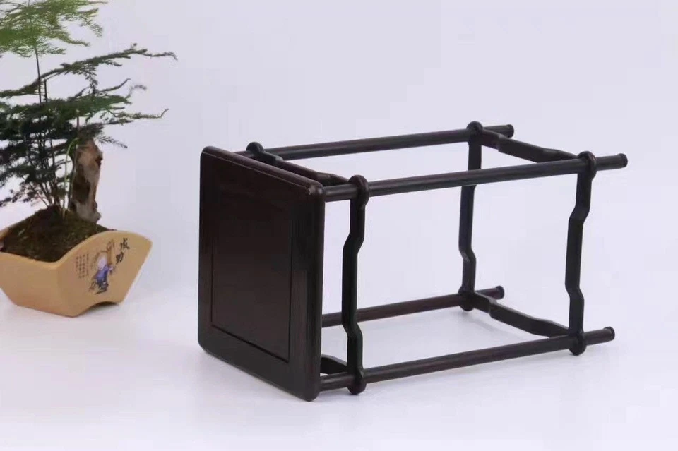 bonsai base black hard wood China Purple sandalwood carved square stand display8 - Image 3 of 4