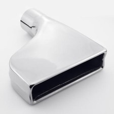 Offset 2.25 Inlet Rectangle Square Exhaust Tip 10 Long Stainless Steel Rolled
