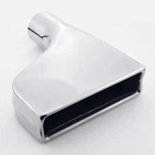 Offset 2.25" inlet Rectangle Square Exhaust Tip 10" Long Stainless Steel Rolled