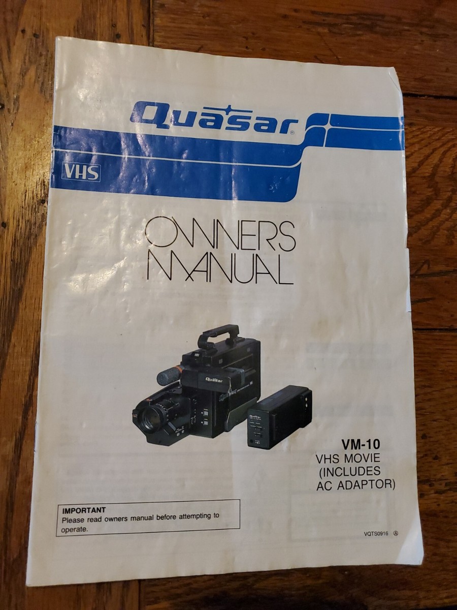Vintage 1988 Quasar VHS Movie Digital Camcorder Camera VM-10