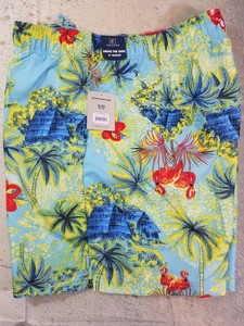 George-Men-039-s-Swim-Trunks-Shorts-6-034-Inseam-Hawaiian-Print-Size-XL-NWT