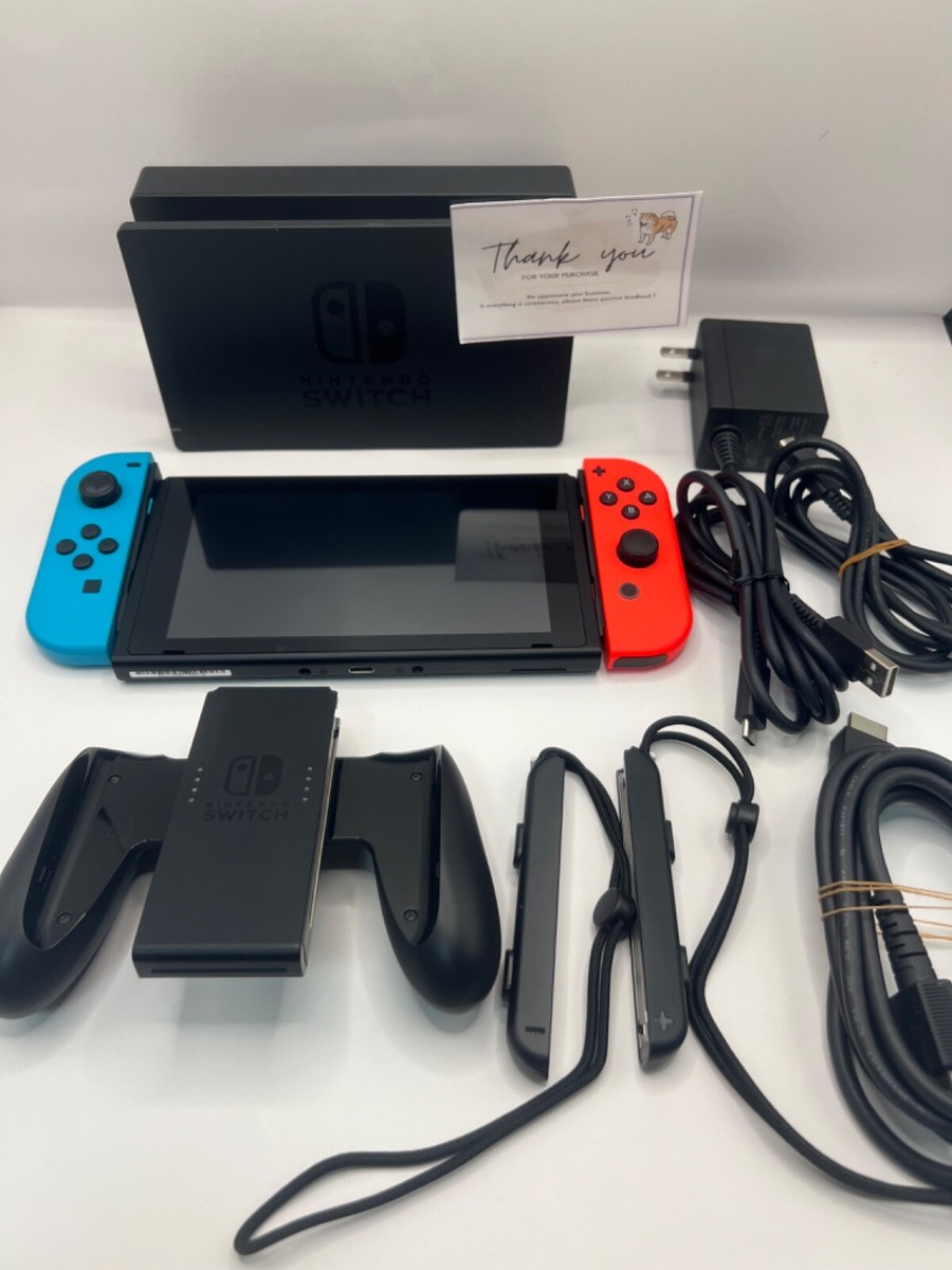 Nintendo Switch Red Blue Console HAC-001 w/ Joy Con + Dock + Nintendo Switch Red Blue Console HAC-001 w/ Joy Con + Dock +