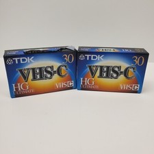 TDK TC-30 HG Ultimate VHS-C Blank Tapes Lot Bundle of 2