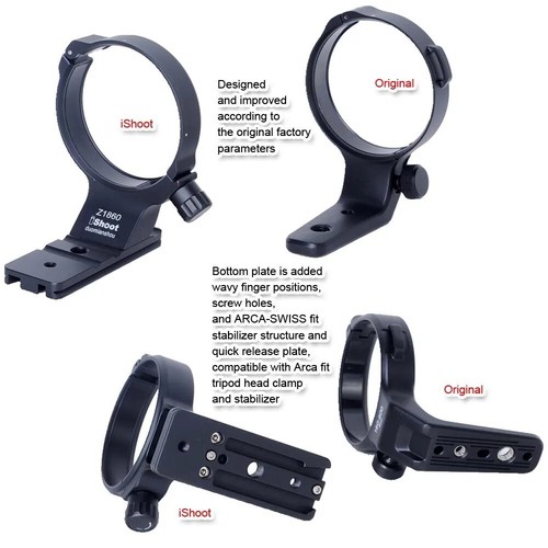 iShoot Lens Collar for Nikon Nikkor Z 180-600mm F5.6-6.3 VR Tripod Mount Ring - 第 8/12 張圖片