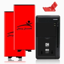 Large Capacity 2x 5720mAh Extended Slim Battery Wall USB Charger for LG G5 VS987