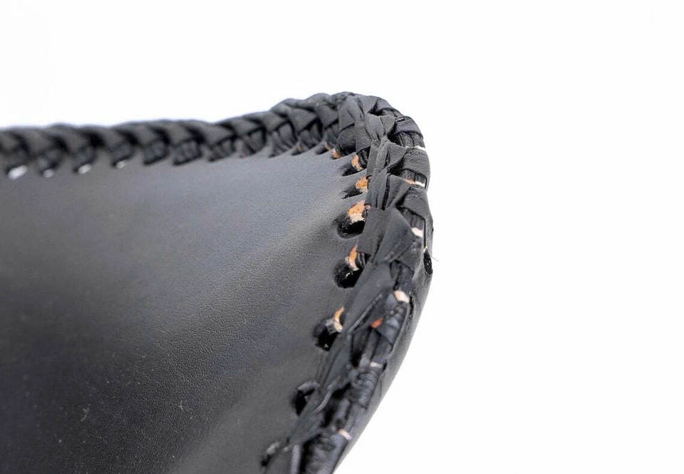 Buffalo Vintage Black Leather Butterfly Footstool Rest Butterfly Folding Stool - Image 2 of 4