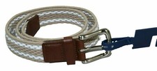 Club Room Two-Tone Stretch Woven Fabric Casual Men's Belt S 30-32 Beige/Blue CR1