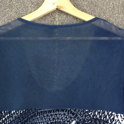 TS Taking Shape womens tunic top 16 blue short sleeve mesh stretch casual plus S - Picture 17 of 21