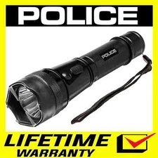 POLICE Stun Gun 1109 700 BV Metal Heavy Duty Rechargeable LED Flashlight