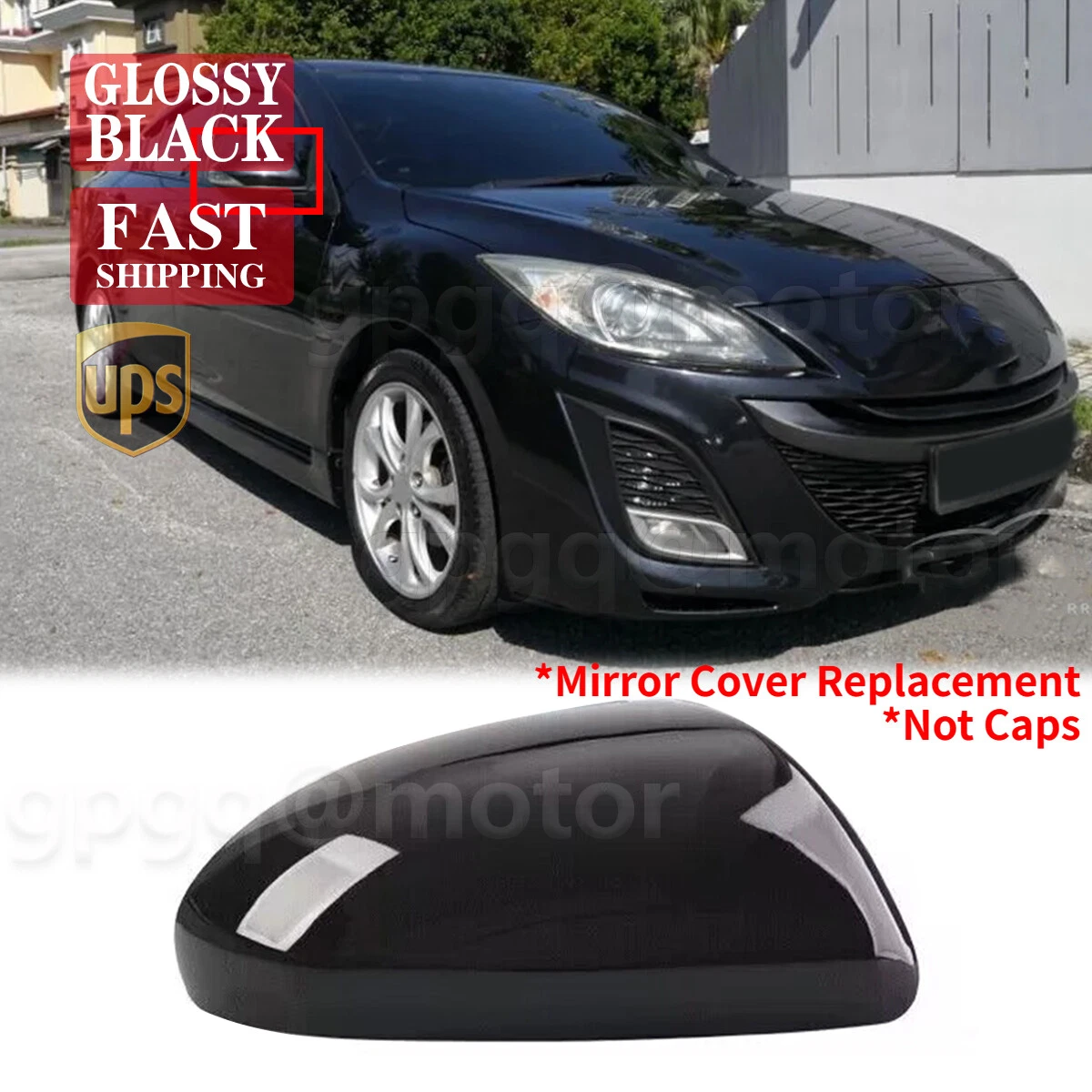 For Mazda 3 2010 2013 Black RH Passenger Side Mirror Replaced