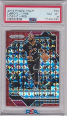 2016-17 prizm mosaic Lebron James red LEBRON JAMES 2016-17 Panini