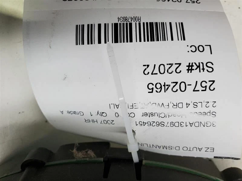 Chevrolet HHR LS 2007-2008, velocímetro KPH Cluster, 2,2 L, tracción delantera, PN: 15944553 Foto 4 de 4