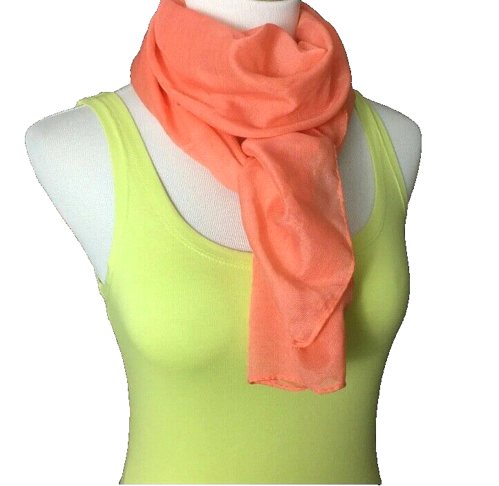 Orange Lightweight Polyester Summer Scarf Head Wrap Neck Hair Accessory-image