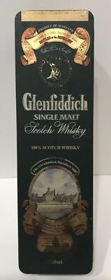 GLENFIDDICH SINGLE MALT SCOTCH WHISKEY DISTILLERY METAL TIN EMPTY 
