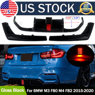 パーツ BMW F80 F82 FOR 15-20 BMW F80 M3 F82 F83 M4 GLOSS BLACK V STYLE REAR BUMPER