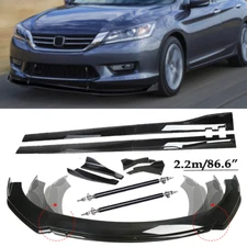 Front Bumper Lip Splitter Spoiler Side Skirt Strut Rod For HONDA ACCORD