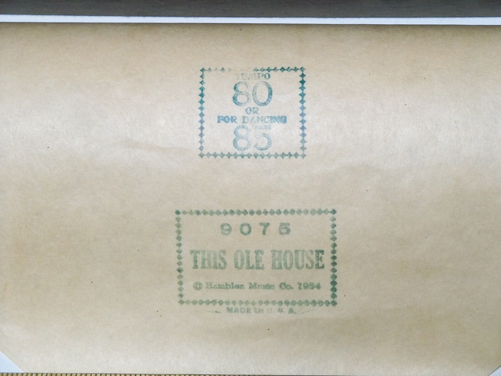 "This Ole House" QRS Word Player Piano Roll, 1954, Trad American Folk Song