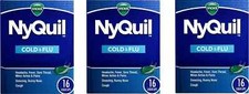 Vicks Nyquil 3-PACK SEALED Cold  Flu Nighttime Liquicap 16ct 3 Pack 