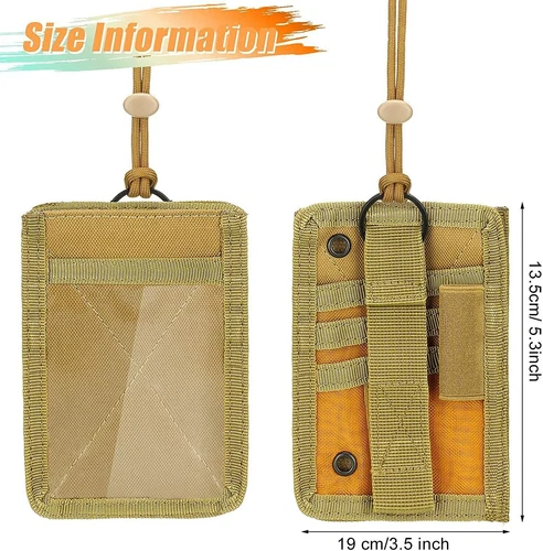 2x Braun Taktische Ausweisetui Haken & Schlaufe Patch Abzeichen Organizer - Halsband - Bild 2 von 19