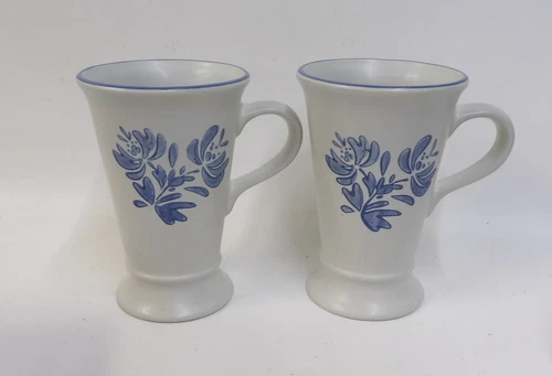 Pfaltzgraff Yorktowne Stoneware Tall Latte Mugs Cups - Set of 2