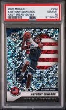 2020 Panini Mosaic ANTHONY EDWARDS Fast Break Silver Rookie RC Prizm PSA 10