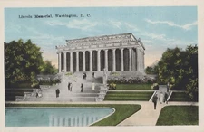 Lincoln Memorial Building Washington D.C. Whiteborder Vintage Postcard