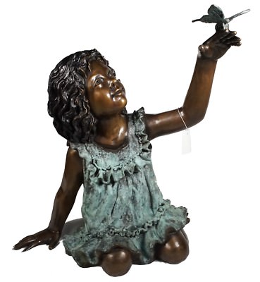 Design Toscano Schmetterling Mädchen Garten Statue Bronze Guss Lost Wax Deko