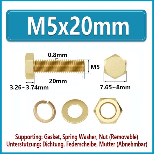 Tornillos hexagonales de latón M3 ~ M16 con tuercas y arandelas y pernos completamente roscados - Imagen 24 de 97