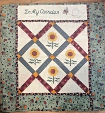 HANDMADE IN MY GARDEN WALL QUILT - APPROX 19"W X 191/2"H