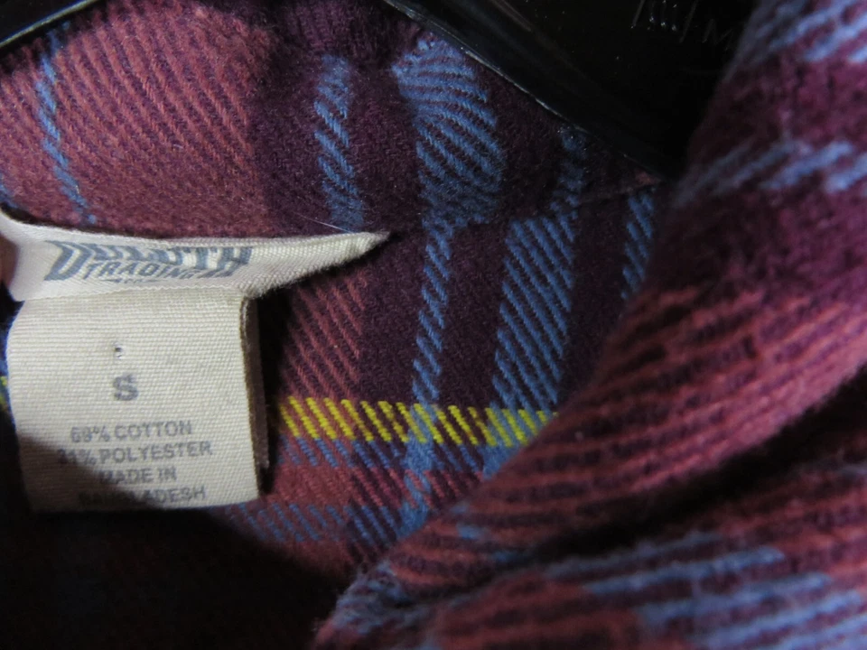 Camisa feminina Duluth pequena roxa xadrez flanela botão para cima manga longa manilha - Imagem 4 de 4