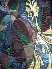 FLORENZI COLLECTION NECKTIE COLORFUL SILK TIE GOLD BLUE GRAY GREY SHAPES