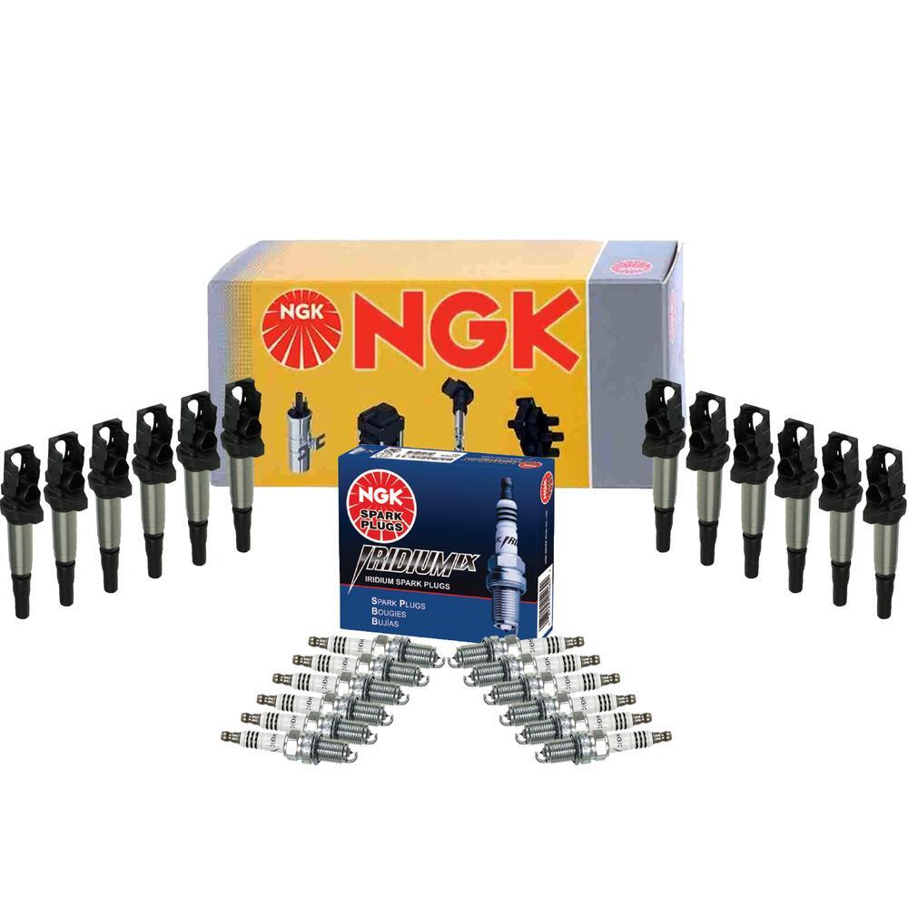 NGK 12 Ignition Coils & 12 Iridium IX Spark Plugs Kit For BMW Rolls-Royce V12