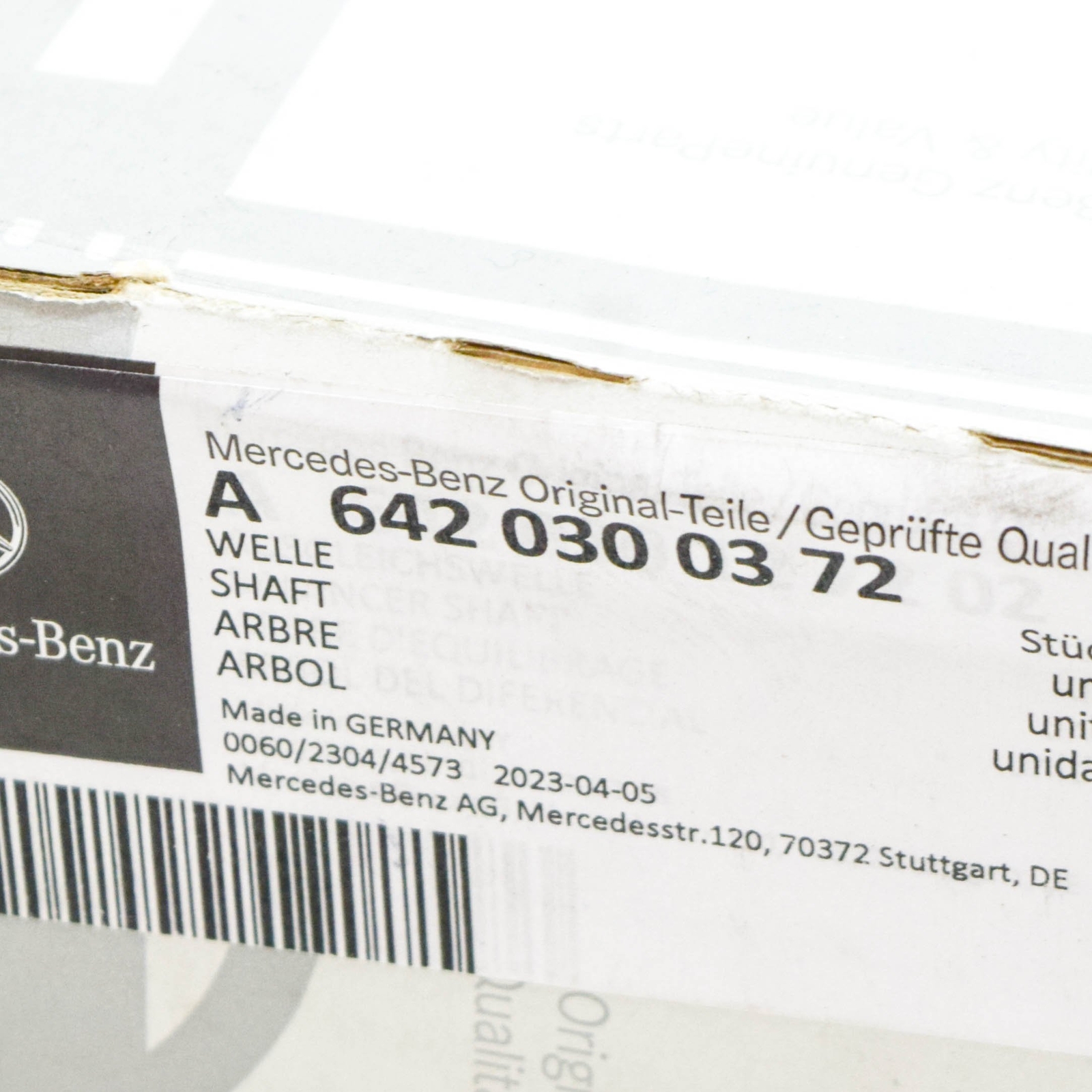 MERCEDES-BENZ E W211 Engine Balancing Shaft A6420300372 NEW  