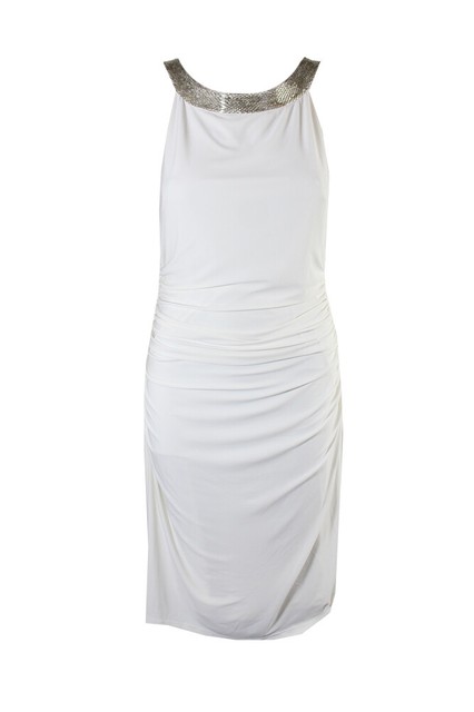 white beaded sheath dress