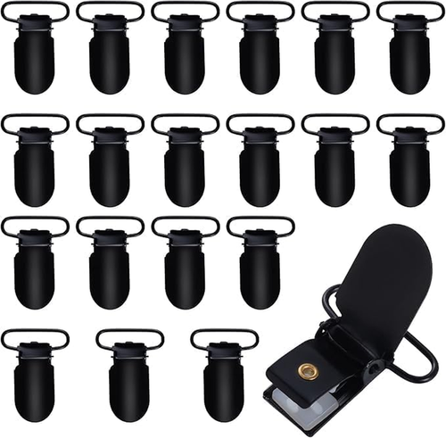 20Pcs 1" Suspender Clips Metal Holder Clips Sheet Fasteners Clips Suspenders Hol