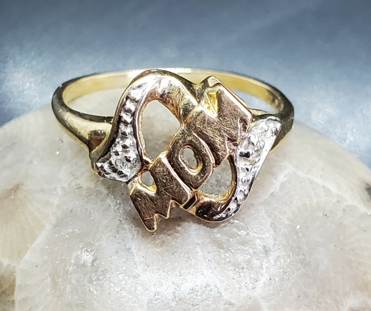 10k Gold MOM Ring Sz Marked TESTED!!