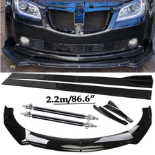 Front Bumper Lip Spoiler Side Skirts Rear Lip Glossy Black For Pontiac G8 G6 GTO