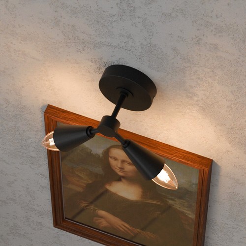 Moderne LED Wandleuchte Innen Doppelkegel Schirm Wandleuchte Lampe E14 Halter UK - Bild 3 von 32