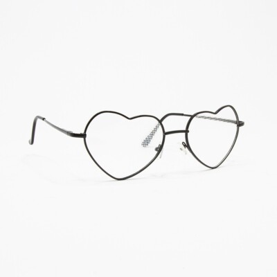 GloFX Heart Effect Diffraction Glasses   Black Metal Heart Shape Frame