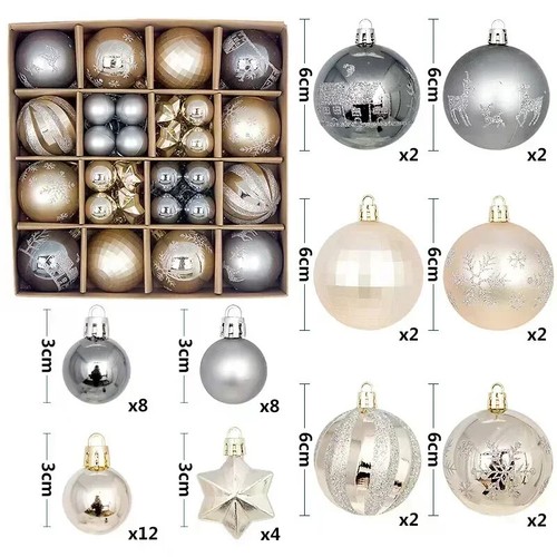 Christmas Tree 44pcs 6cm Big Ball Multicolor Decoration Ornaments for Home Party - Picture 29 of 37