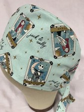 Men/Women Surgical Scrub Cap Lined Holiday Skeleton 100 Cotton