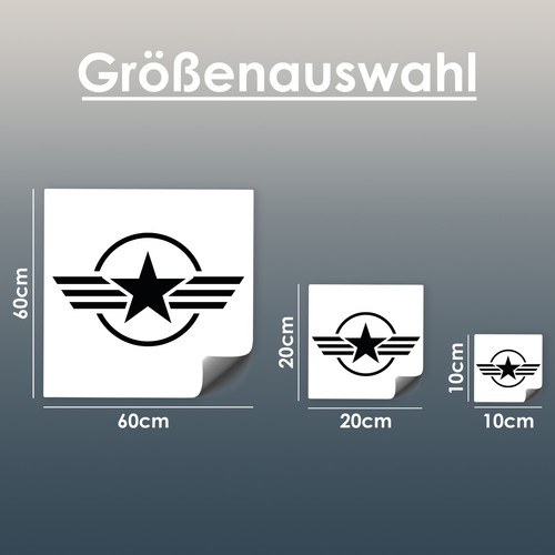 2er Set Army Stern Autoaufkleber 10x10cm Weiß Glanz Sticker für Auto K171 - Picture 3 of 7