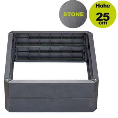 Hochbeet Baukasten System ERGO QUADRO S 60x80 cm STONE Pflanz Blumen beet
