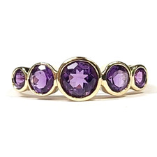 .90 Carat Purple Amethyst 14k Yellow Gold Ring Size 7