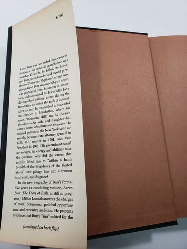 Aaron Burr: The Years from Princeton to Vice President, 1756-1805 Lomask, Milton - Picture 7 of 11