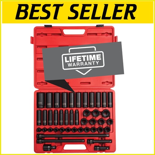 Professional Grade 43-Piece Metric Socket Set with Heavy-Duty Storage Case